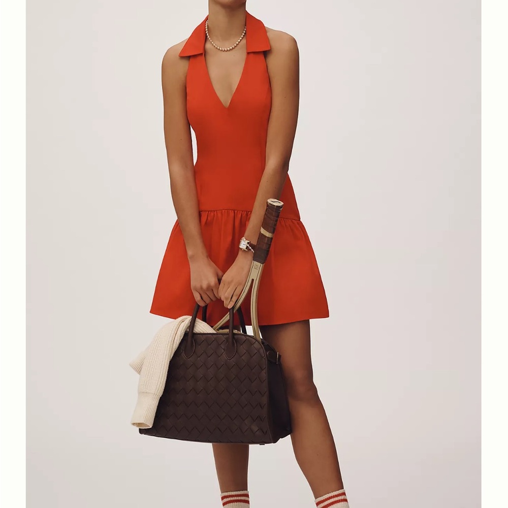 Anthropologie Maeve Halter Drop-Waist Mini Dress